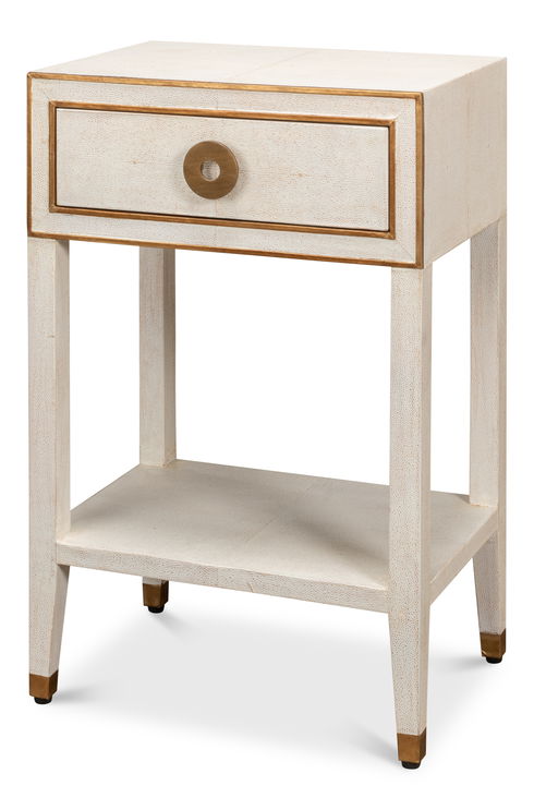 Gabriella Shagreen Nightstand,Osprey Wht