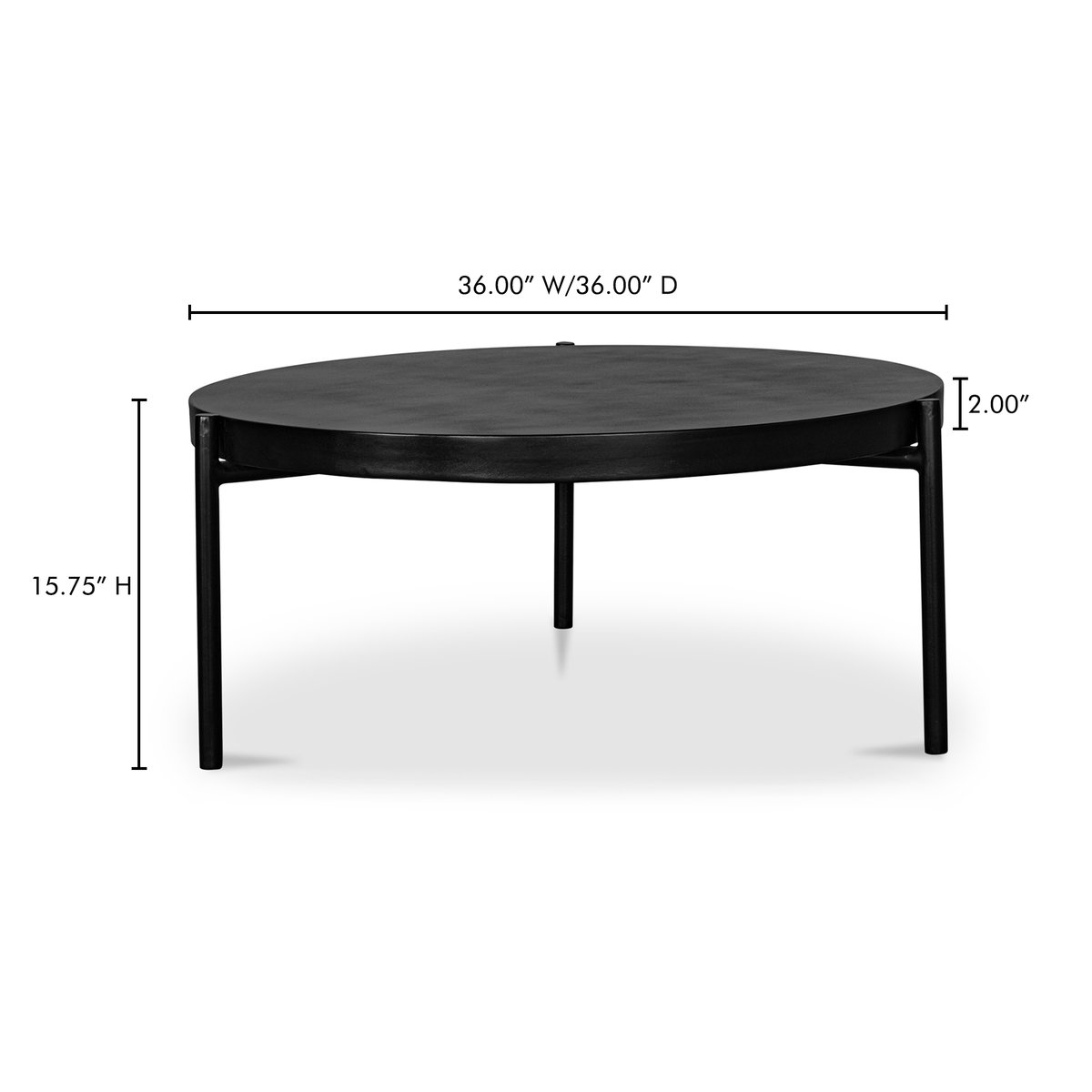 Mendez Outdoor Coffee Table Black, Outdoor Table by Moe's Home, 3' width x 1'3.75" height x 3' depth View 6