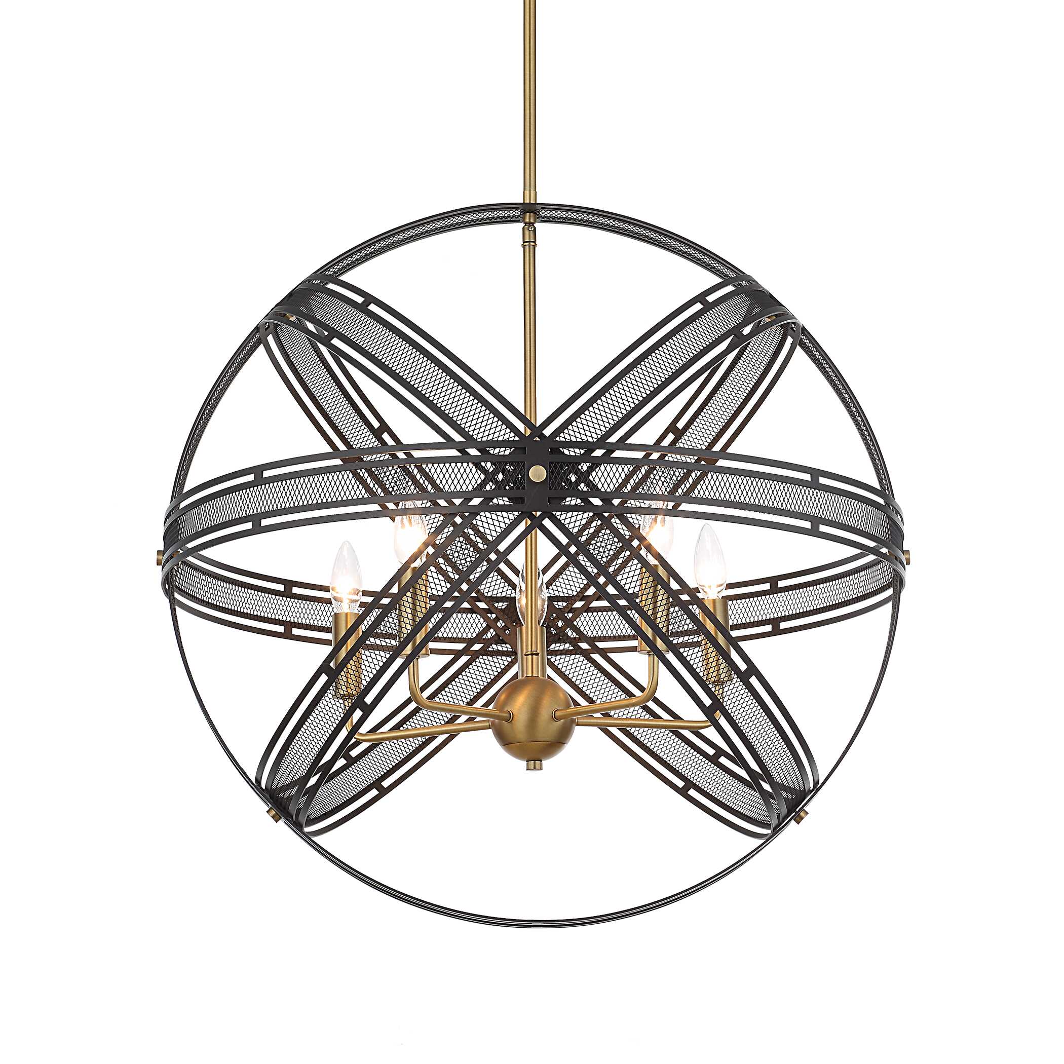 Spherical 5 Light Pendant, Ceiling Light by Uttermost, 27.75" width x 27.5" height x 27.75" depth View 4