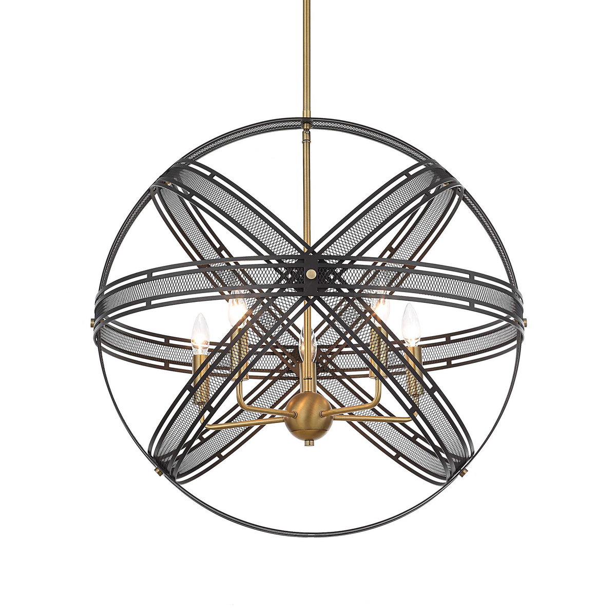 Spherical 5 Light Pendant, by Uttermost, 27.75" width x 27.5" height x 27.75" depth View 4