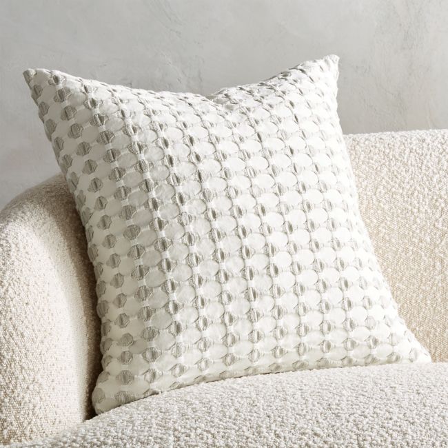 Online Designer Bedroom 20" Estela Grey and White Pillow with Feather-Down Insert