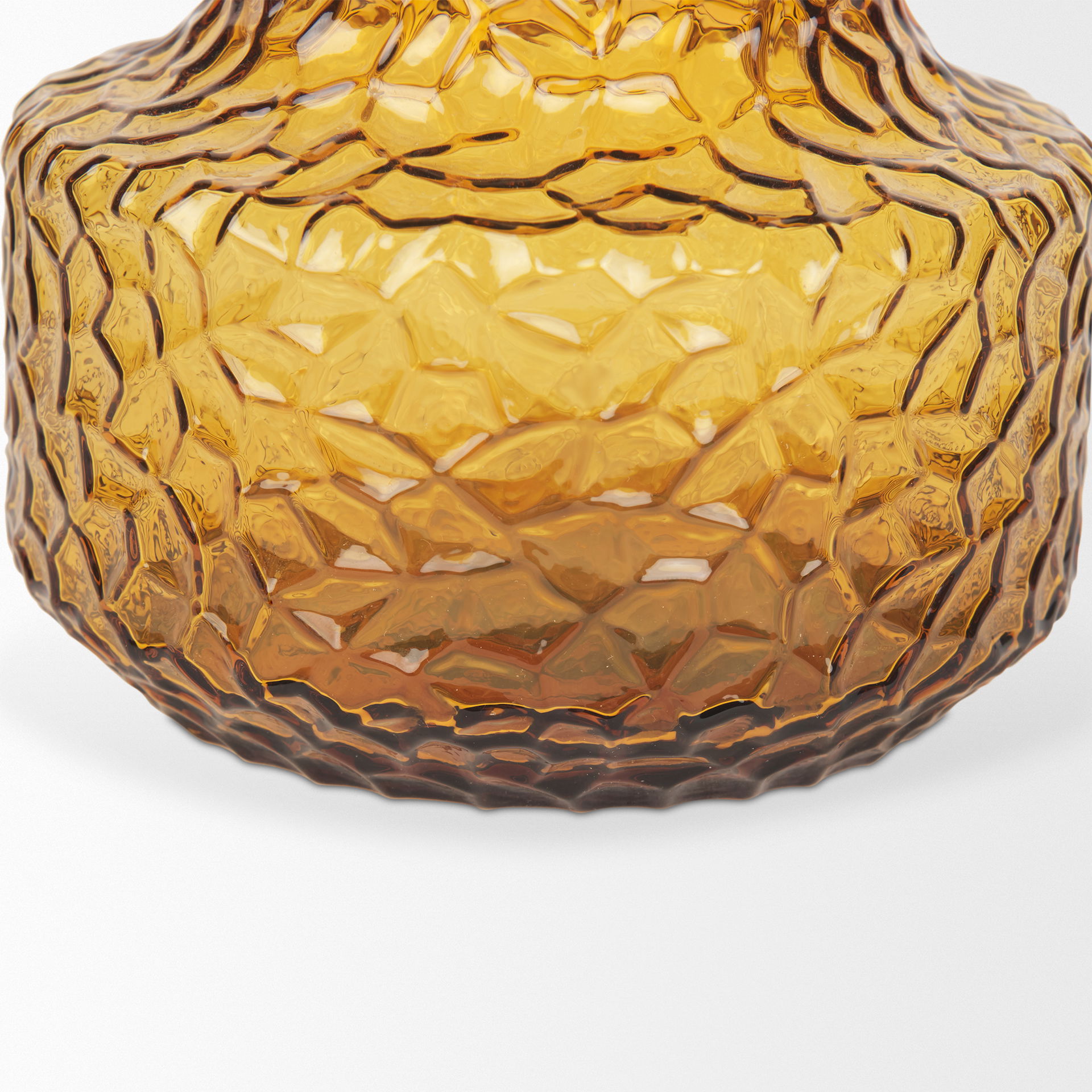 Jolene Short Amber Glass Vase, by Mercana, 6.3" length x 6.3" width x 7.2" height View 10