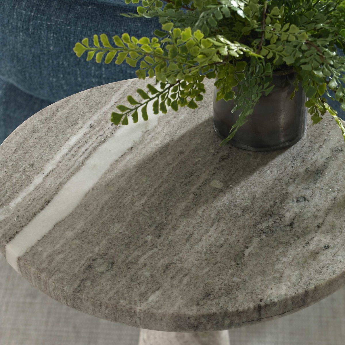 Shura Indoor-Outdoor Marble Accent Table, Coffee Table by Uttermost, 16" width x 20" height x 16" depth View 3