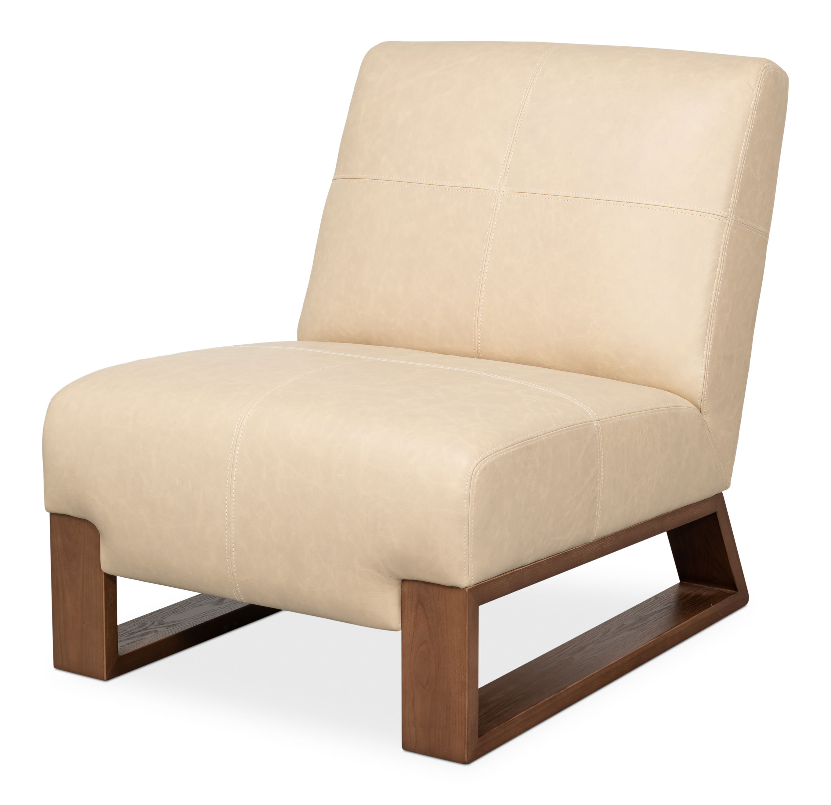 Wylam Leather Chair Cappucino White large image 