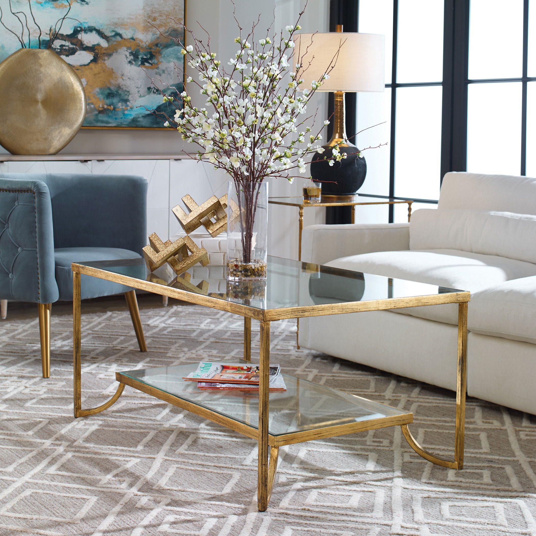 Katina Gold Leaf Coffee Table large image 