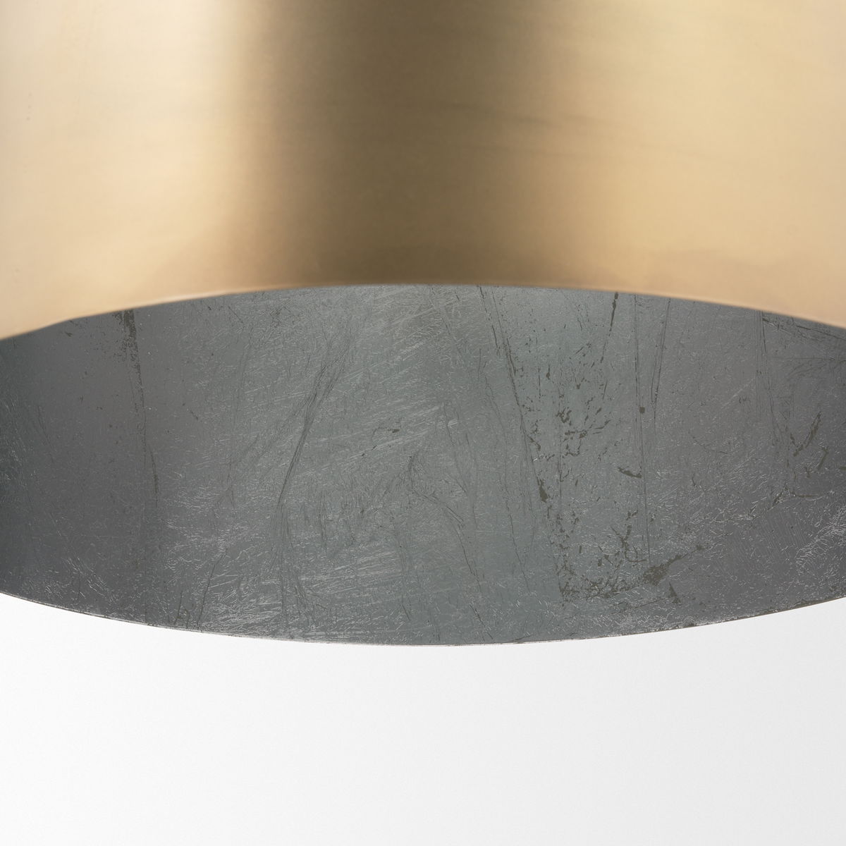 Sanne Antiqued Gold Metal with Silver Foil Large Pendant Light, by Mercana, 23.5" length x 23.5" width x 25.5" height View 9