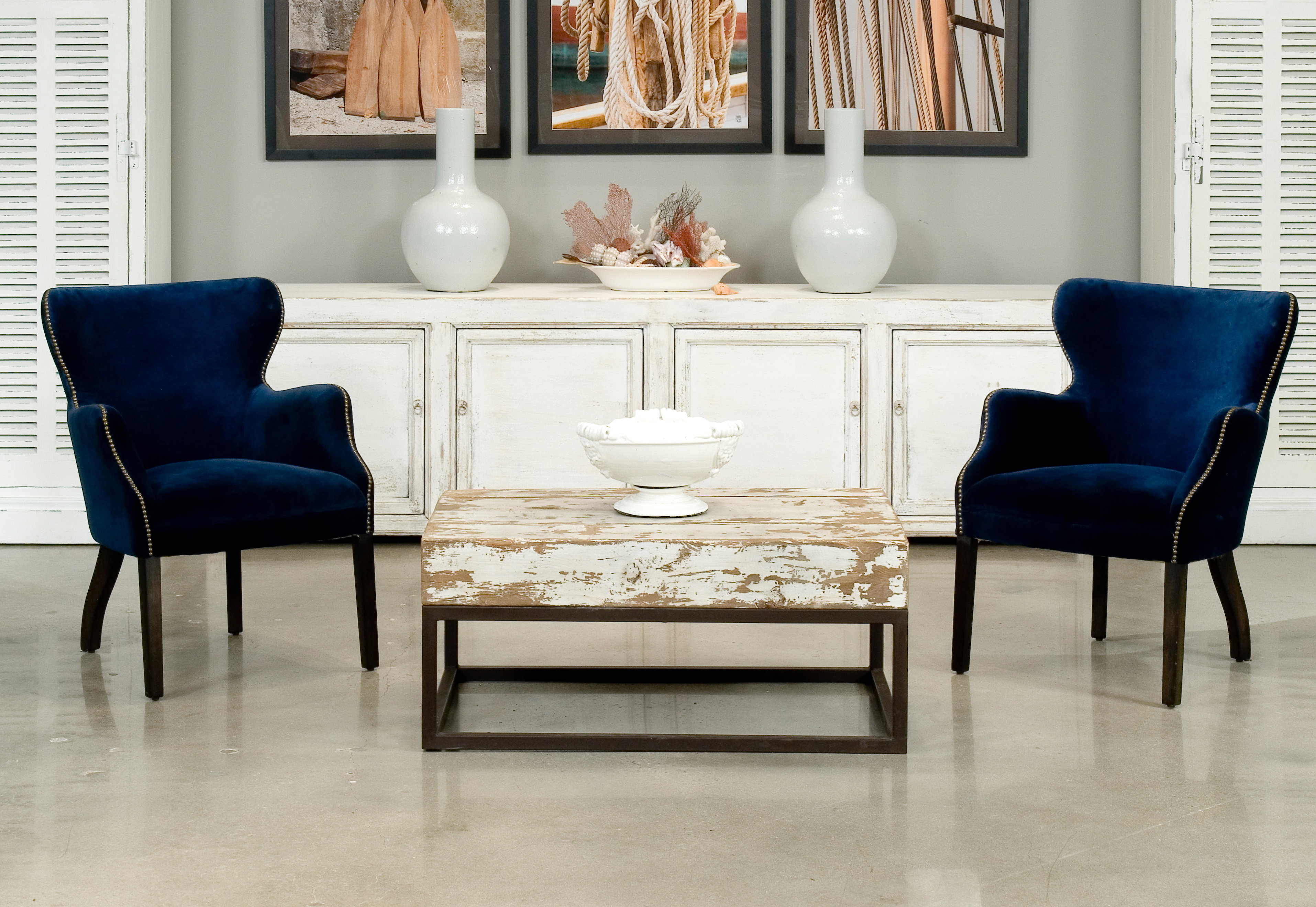 Princess Chair, Blue, Accent Chair by Sarreid, 30" length x 26" width x 34" height View 10
