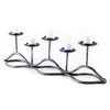 Orville Black Metal Pipe Five Tealight Table Candle Holder, Candles & Candle Holder by Mercana, 21.75" length x 4" width x 6.5" height thumbnail 1