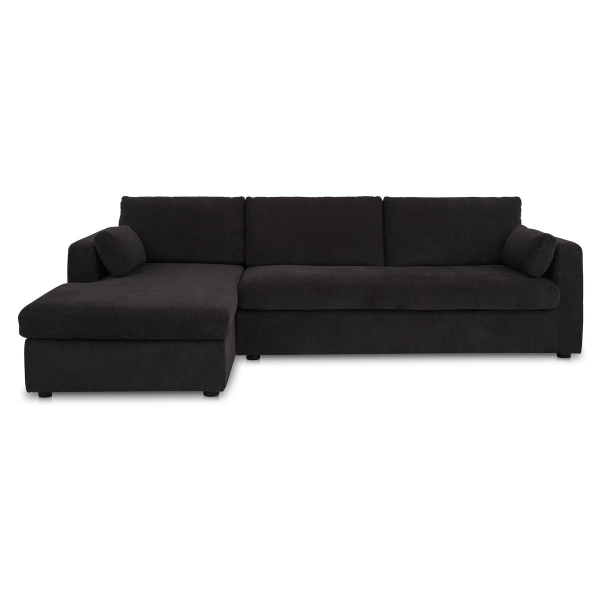 Burrow Sleeper Sectional With Storage Chaise Black Left, Sectional Sofa by Moe's Home, 115.75" width x 32.68" height x 61" depth View 1