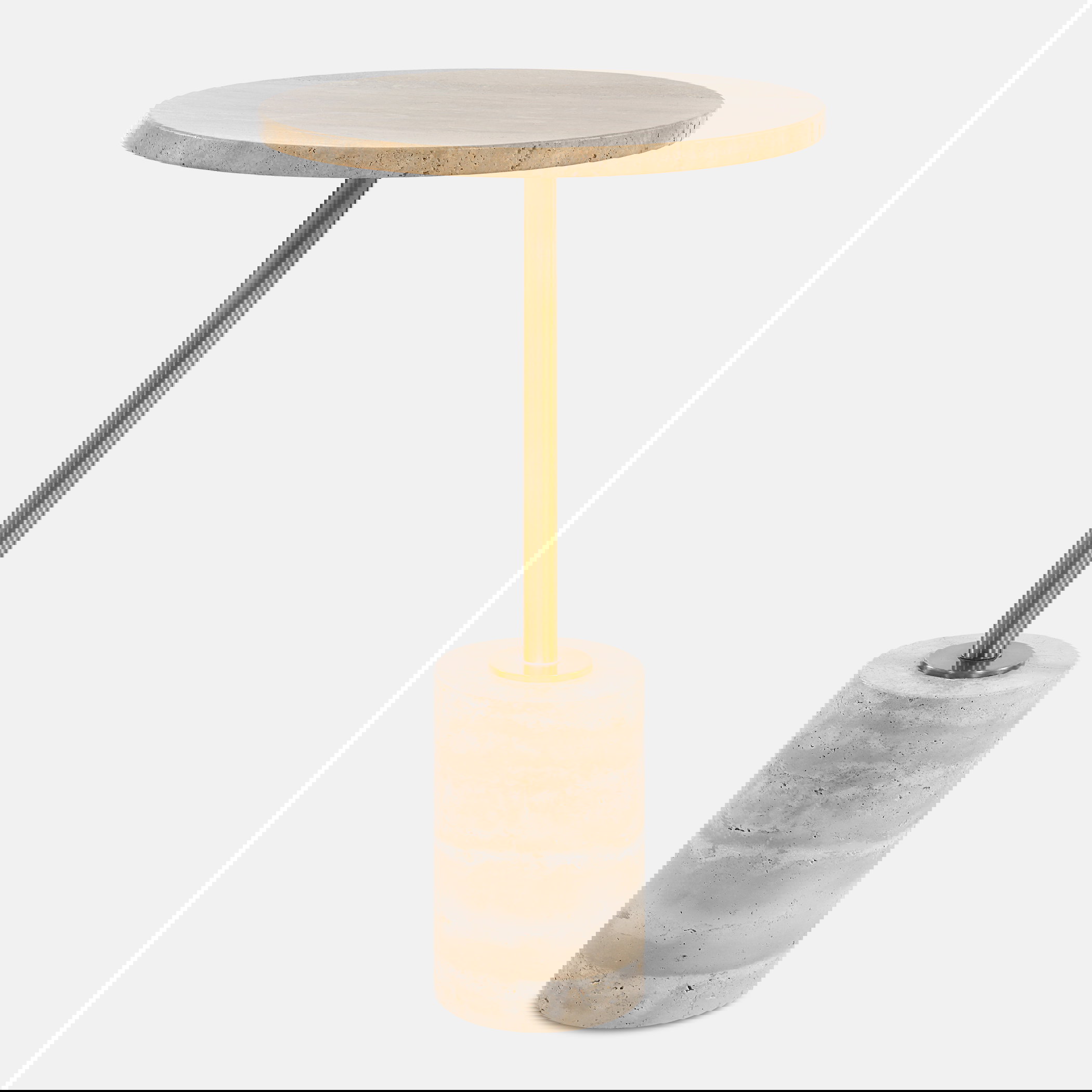 Malya Travertine Accent Table, Furniture by Uttermost, 14" width x 24" height x 14" depth View 1