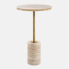 Malya Travertine Accent Table, Side & End Table by Uttermost, 14" width x 24" height x 14" depth thumbnail 1