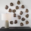 Pebbles Walnut Wood Wall Décor, S/9 thumbnail 3