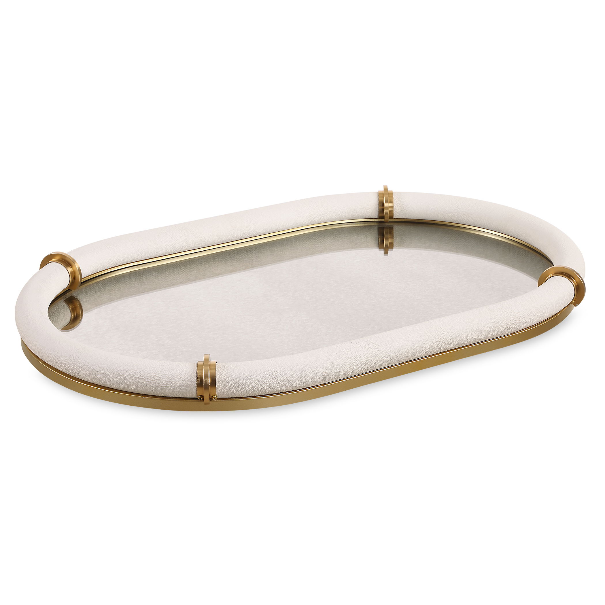 Cyprus Leather Oval Tray large image 