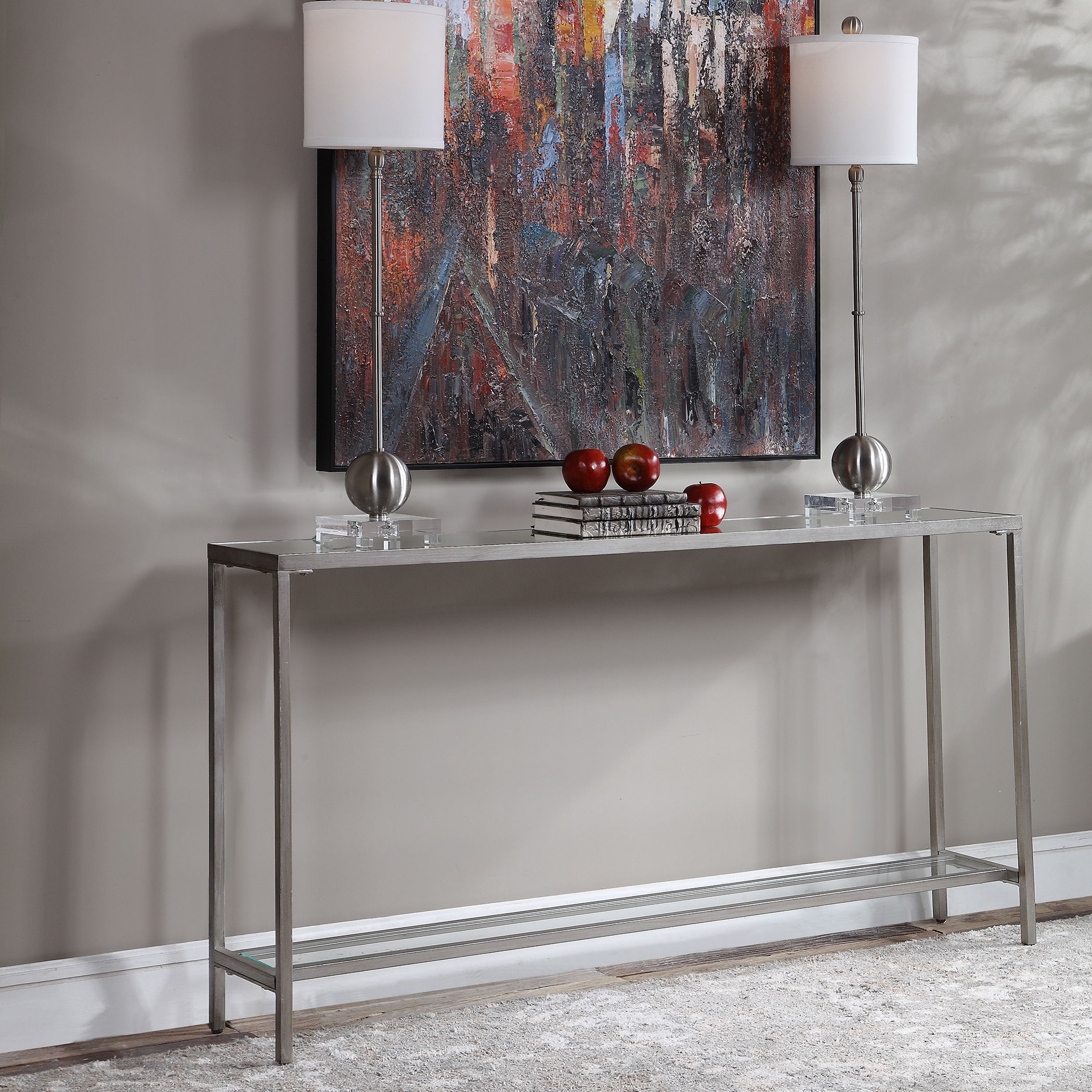 Hayley Silver Console Table large image 