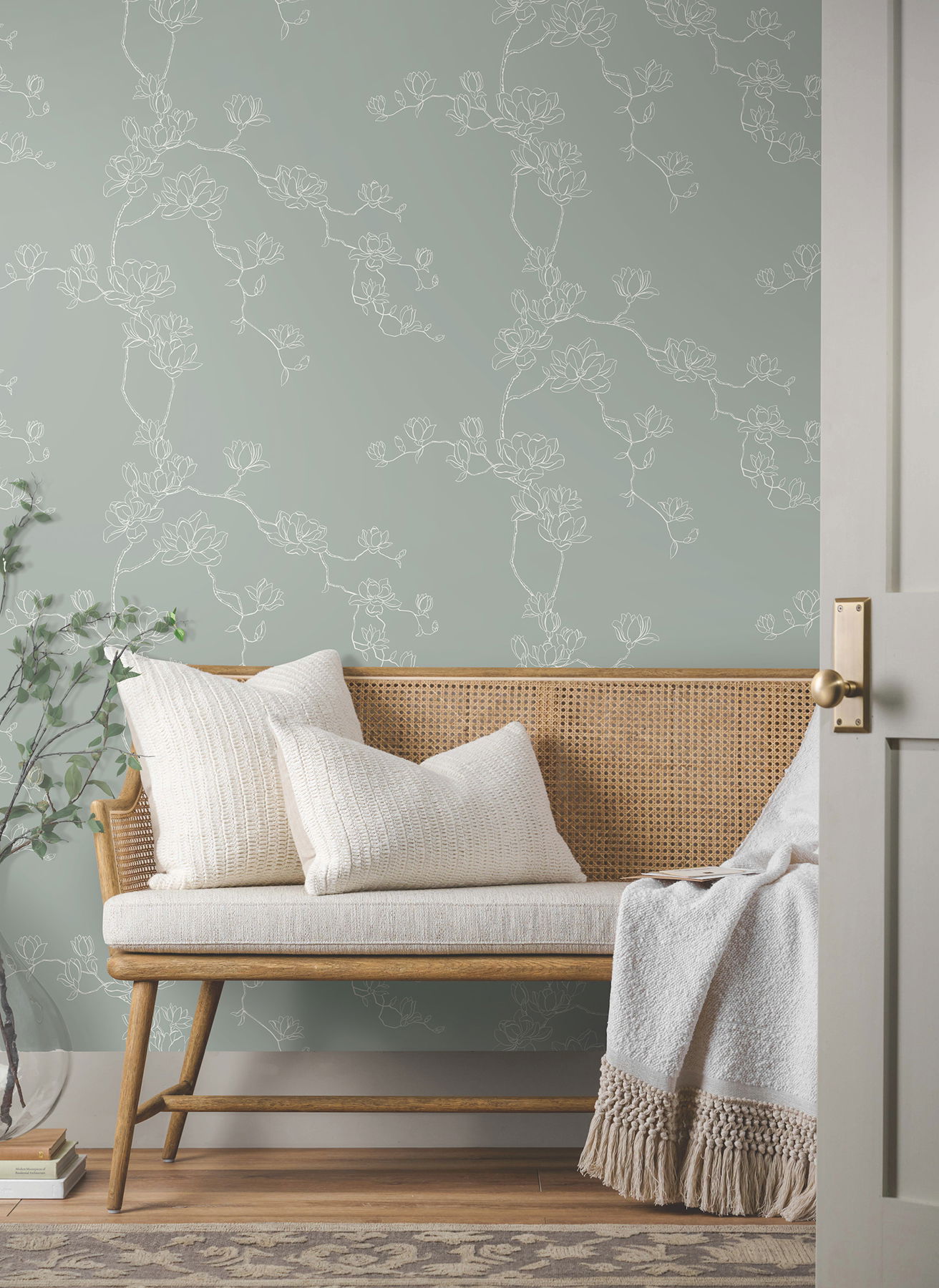 Magnolia Eucalyptus Branches Wallpaper large image 