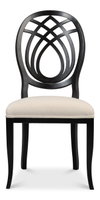 Goccia Side Chair, Nero, Banks Organza, Dining Chair by Sarreid, 21" length x 19" width x 41" height thumbnail 2