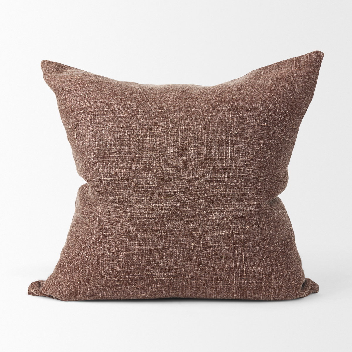 Jack 22x22 Brown Linen Square Decorative Pillow Cover, by Mercana, 22" length x 22" width x 0.2" height View 8