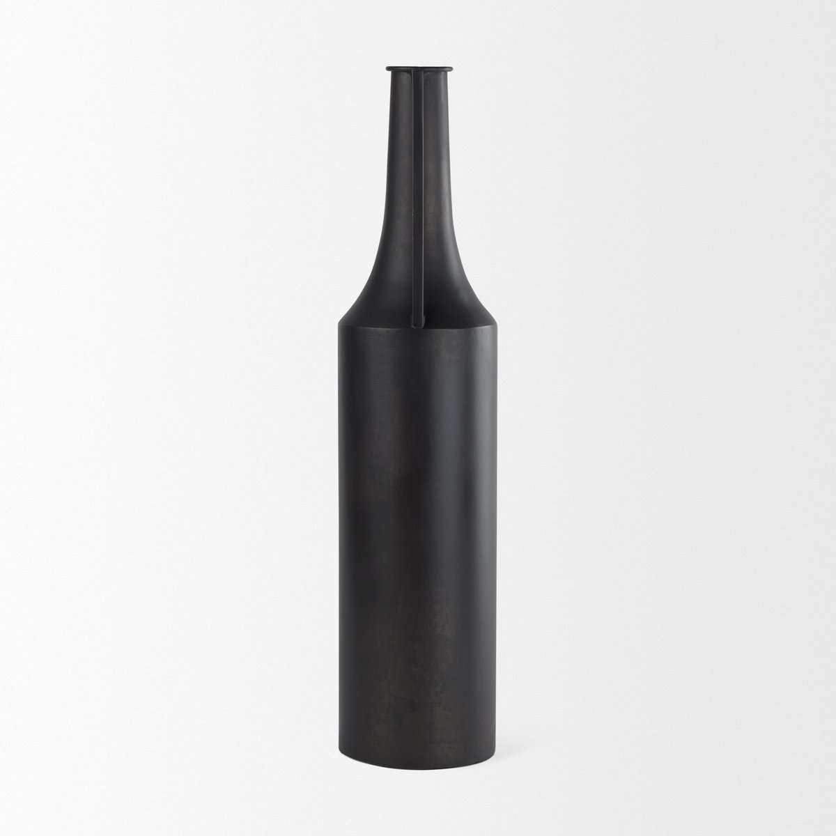Aubrey Large 24.0H Black Iron Flower Vase, Decorative Jar by Mercana, 5.5" length x 5.5" width x 24" height View 5
