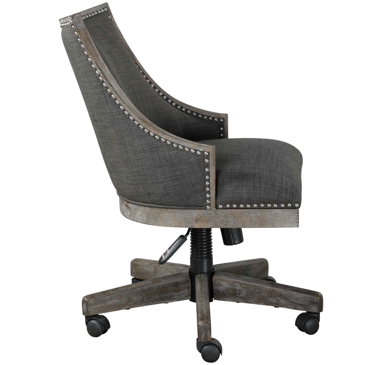 Aidrian Charcoal Desk Chair, Accent Chair by Uttermost, 22.5" width x 39" height x 25" depth View 5