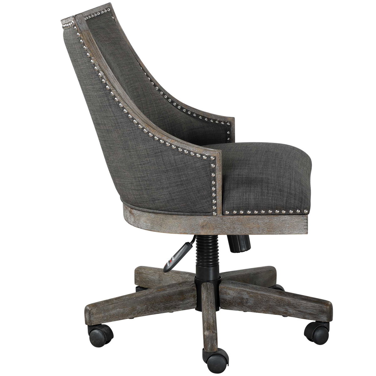 Aidrian Charcoal Desk Chair, Furniture by Uttermost, 22.5" width x 39" height x 25" depth View 5