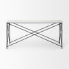 Lorlei Marble Top with Black Iron Base Console Table thumbnail 3