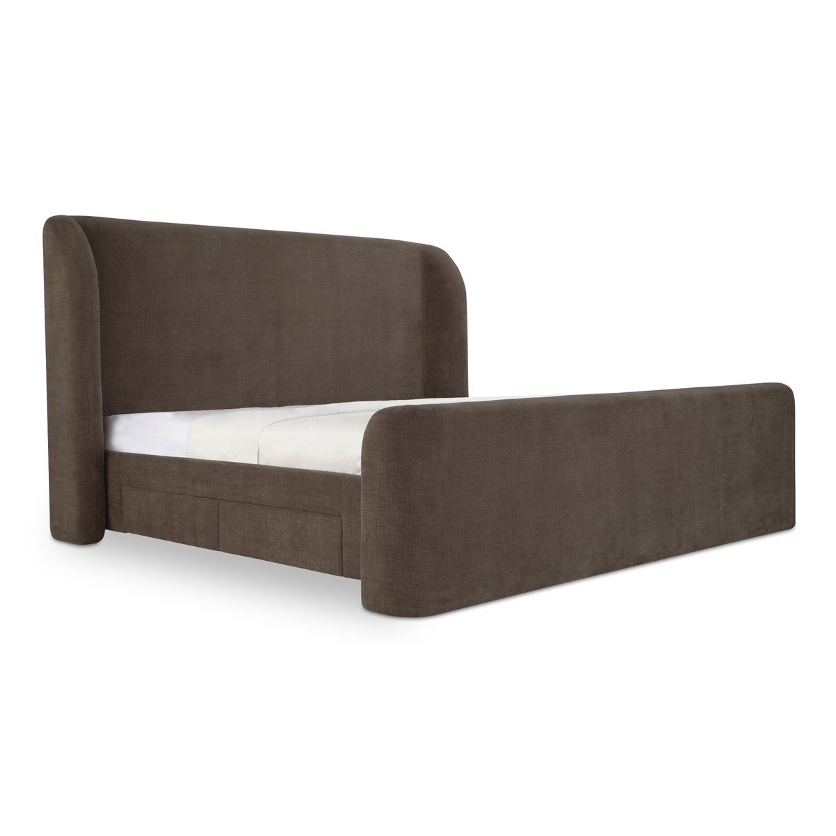 Sophia Queen Storage Bed Brown, by Moe's Home, 6'4" width x 4'7" height x 7'7" depth View 2