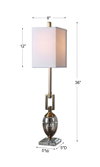 Copeland Mercury Glass Buffet Lamp, by Uttermost, 8" width x 3' height x 8" depth thumbnail 3