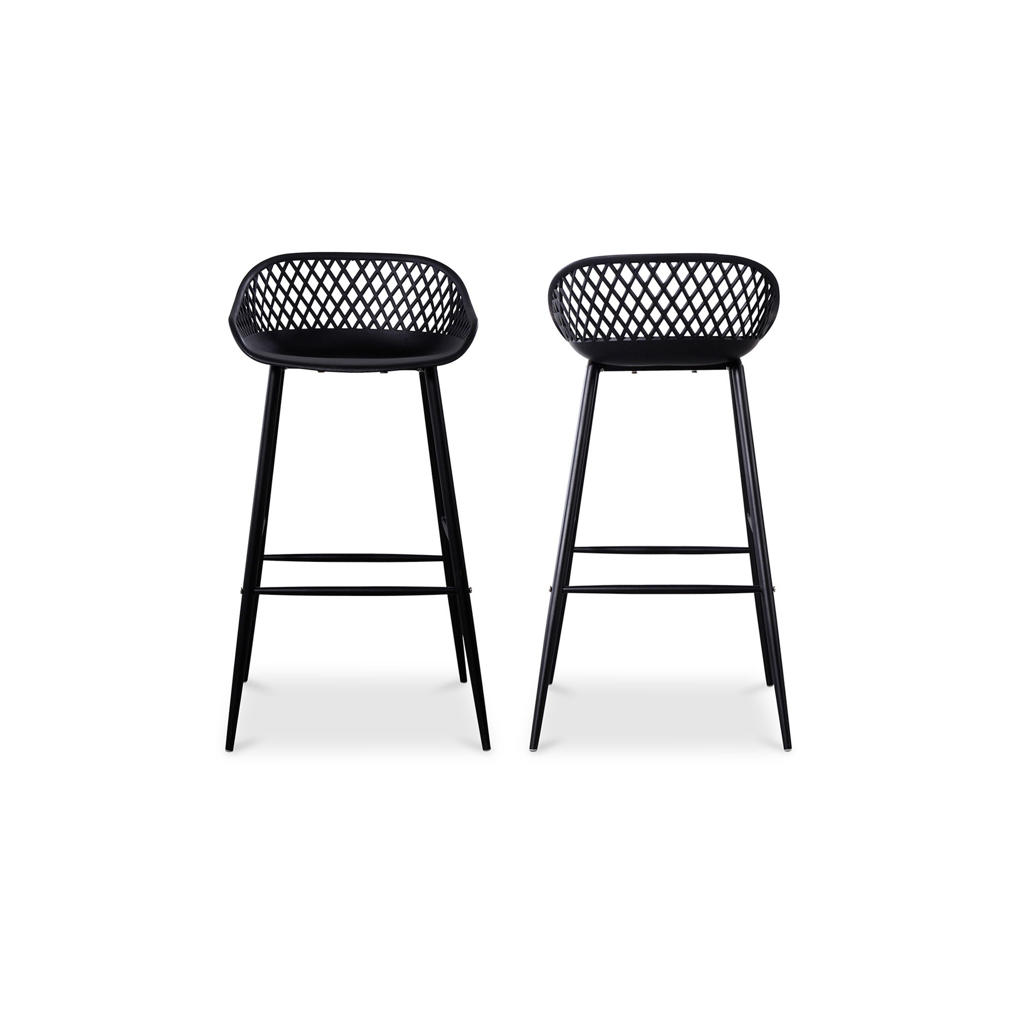 Piazza Outdoor Barstool Black - Set Of Two, Outdoor Chair by Moe's Home, 1'7.29" width x 3'1.2" height x 1'7.68" depth View 3