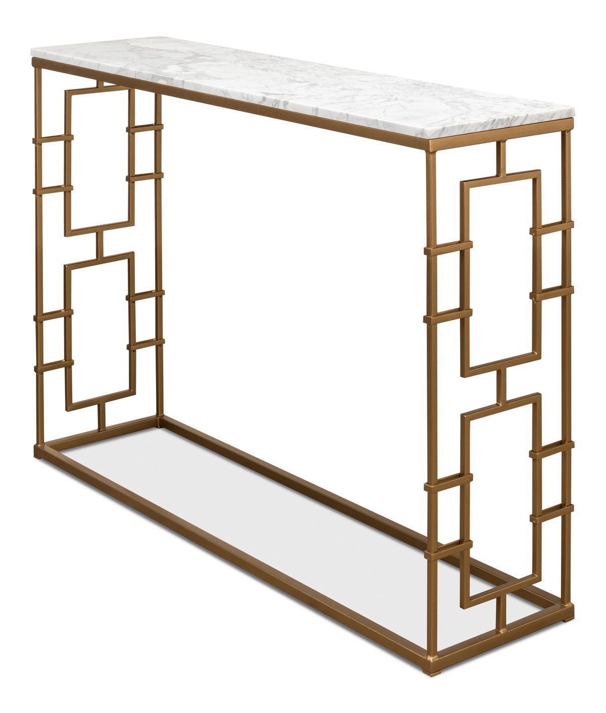 Brass Gate Console Table, by Sarreid, 1' length x 4' width x 2'9" height View 8