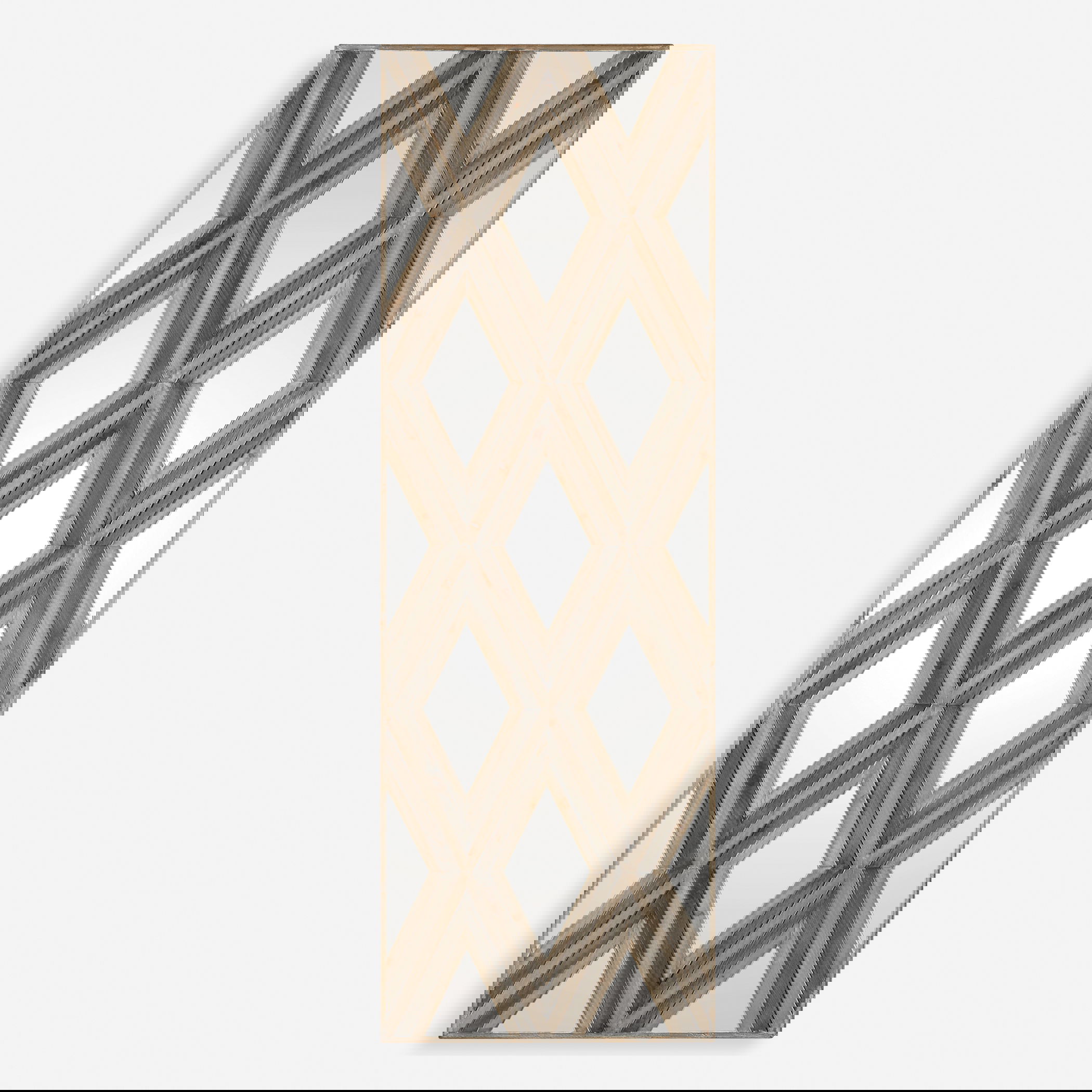 Tahira Geometric Argyle Pattern Wall Mirror, Sculptural Wall Art by Uttermost, 24" width x 72" height x 1.75" depth View 1