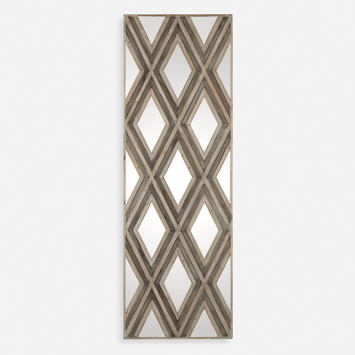 Tahira Geometric Argyle Pattern Wall Mirror, by Uttermost, 24" width x 72" height x 1.75" depth View 1