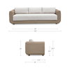 Soma Outdoor Sofa Natural, Sofas & Sectional by Moe's Home, 100" width x 26" height x 35" depth thumbnail 9