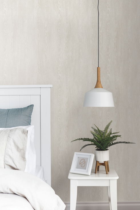 Quarter Sawn Wood Beige Wallpaper