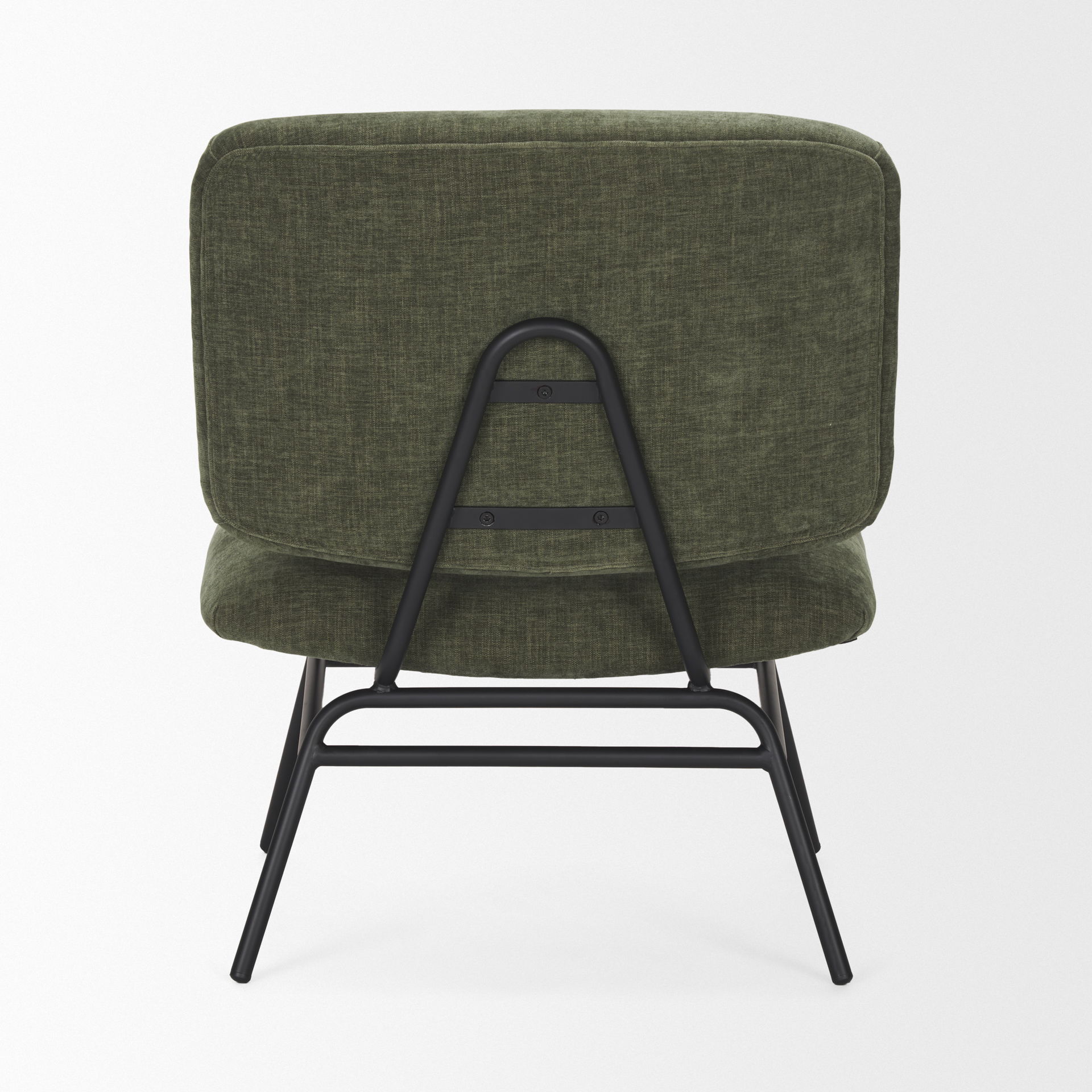Nora Forest Green Fabric with Matte Black Metal Legs Accent Chair, by Mercana, 25" length x 30.25" width x 31" height View 7