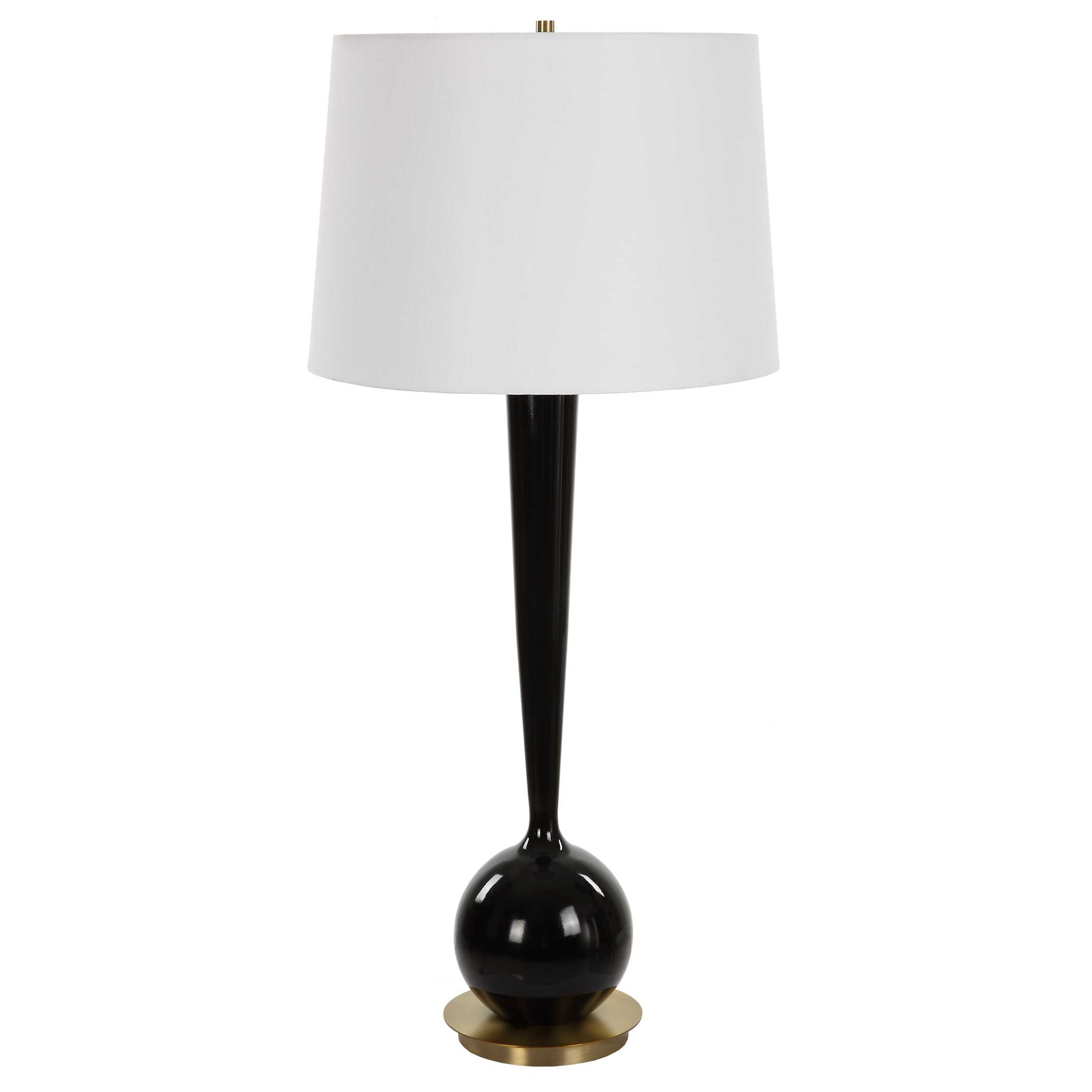 Brielle Polished Black Table Lamp, by Uttermost, 16" width x 35" height x 16" depth View 5