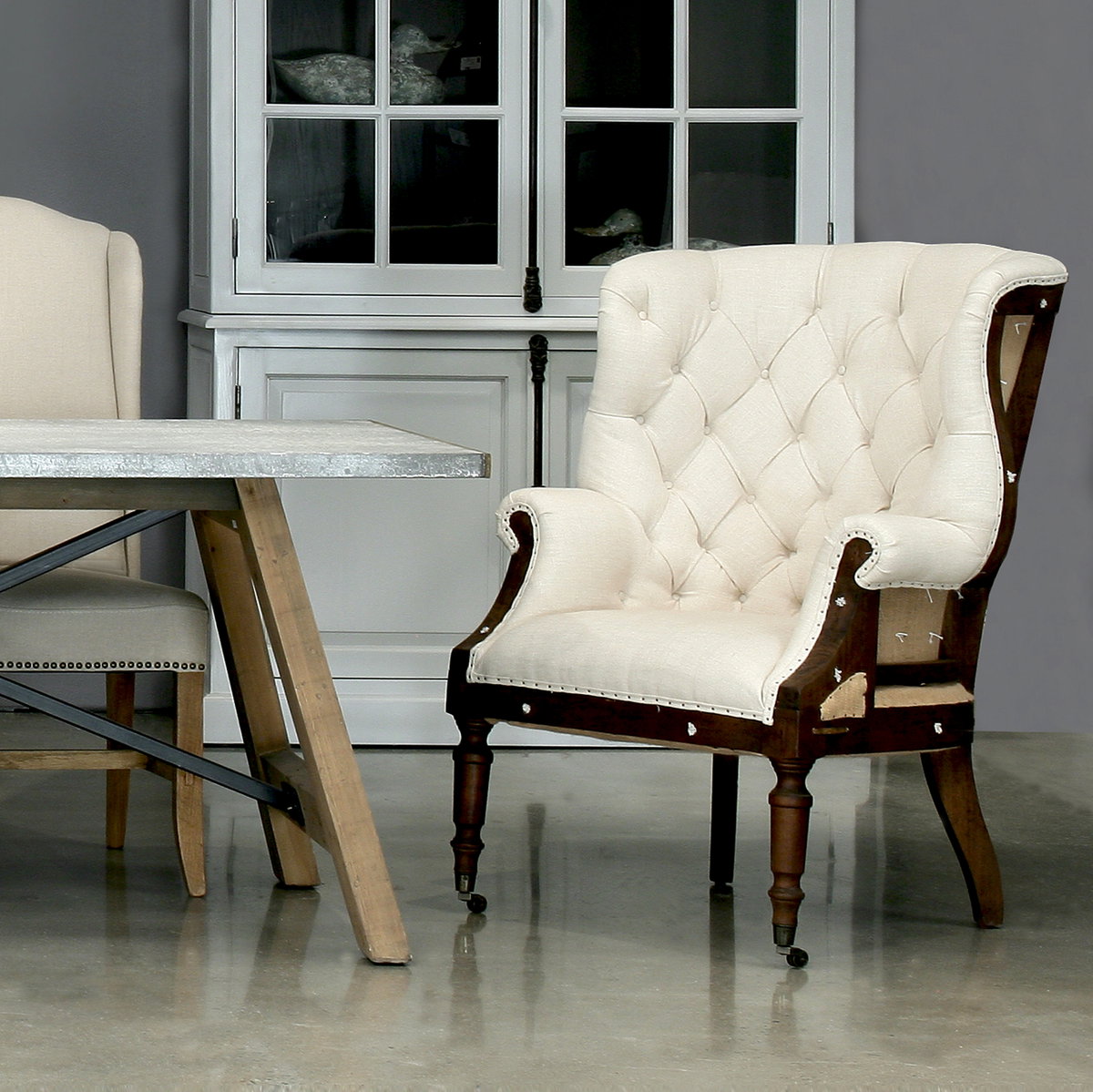 Irish Chair, by Sarreid, 2'9" length x 2'8" width x 3'8" height View 8