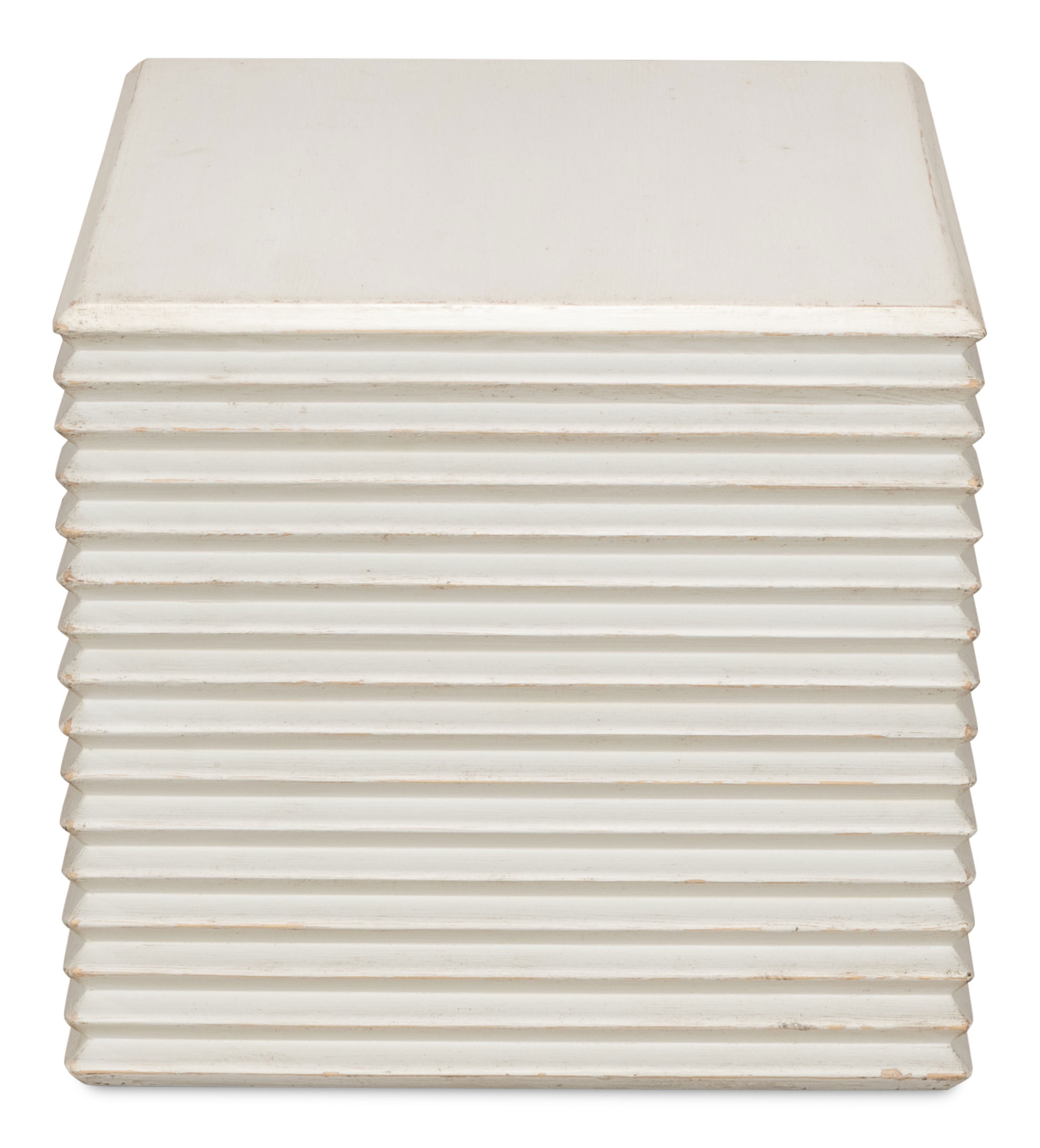 Stacked Stool, Antique White, Seating by Sarreid, 20" length x 16" width x 14" height View 3