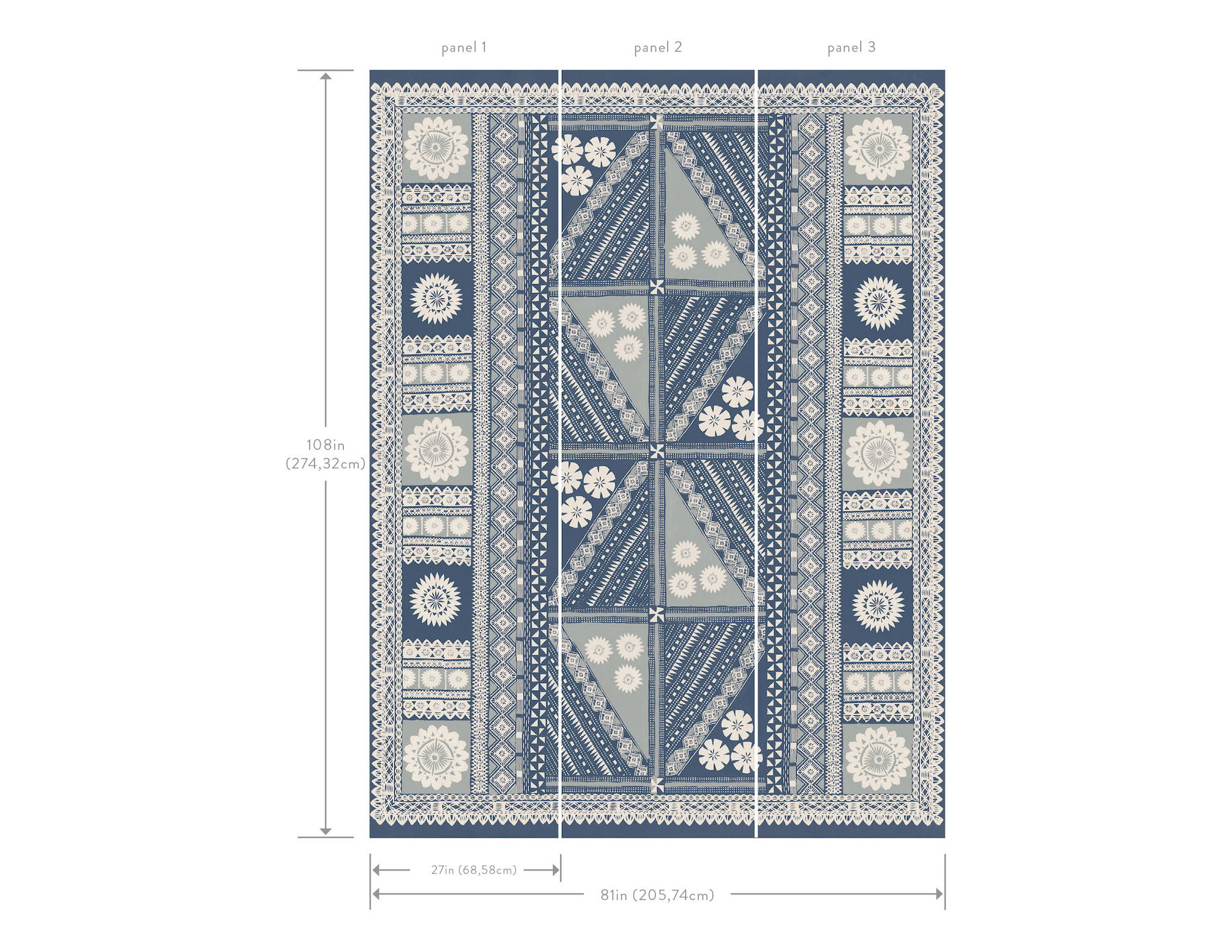 Tapa Indigo Wall Mural large image 