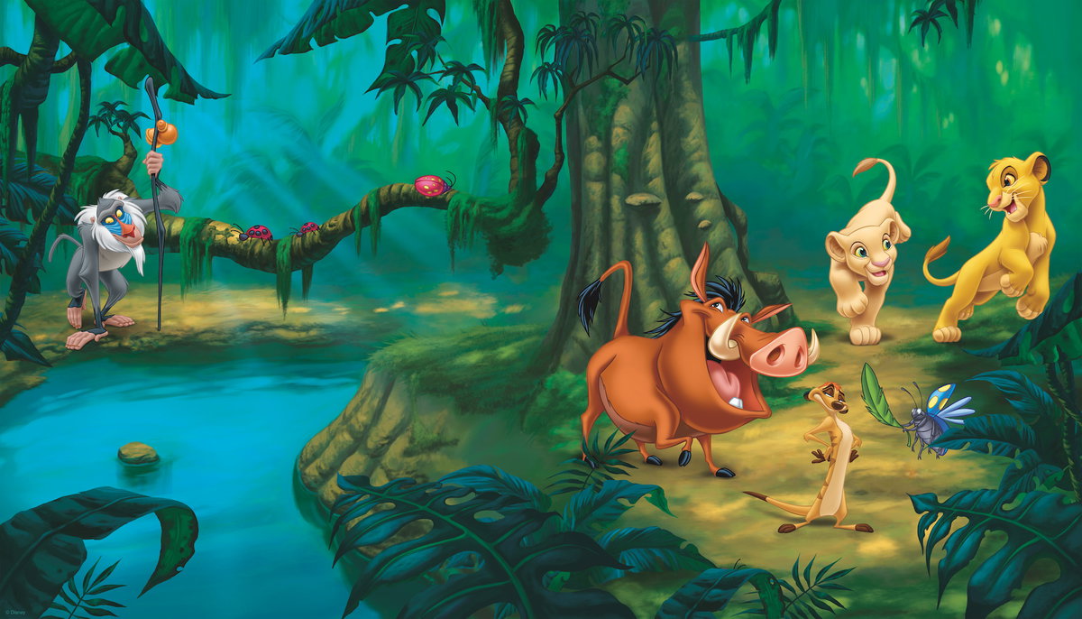 Lion King Chair Rail Wall Mural, Wallpaper by York Wall, 1'6" length x 1'6" width x 0.02" depth