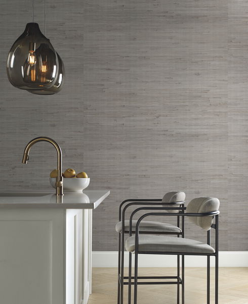 Jute Silver & Blue Metallic Wallpaper