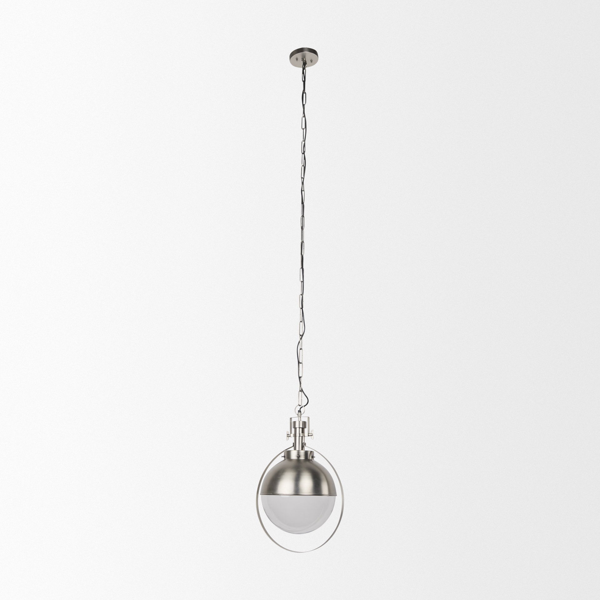 Leighton  Antique Nickel Pendant Light, by Mercana, 15" length x 15" width x 20" height View 3
