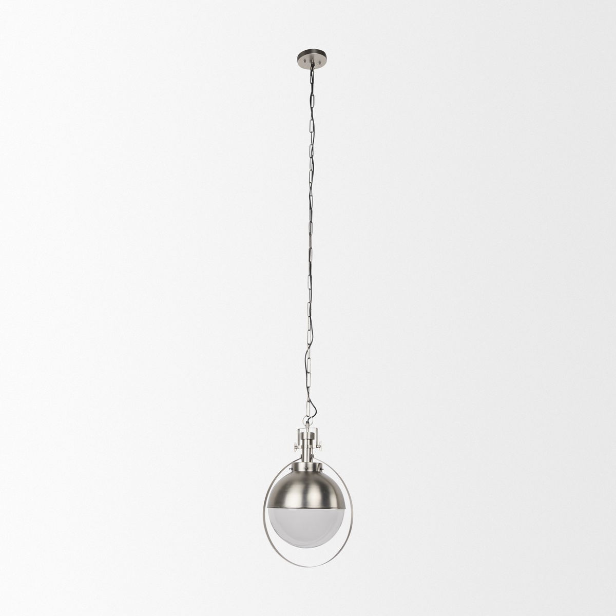 Leighton  Antique Nickel Pendant Light, by Mercana, 15" length x 15" width x 20" height View 3