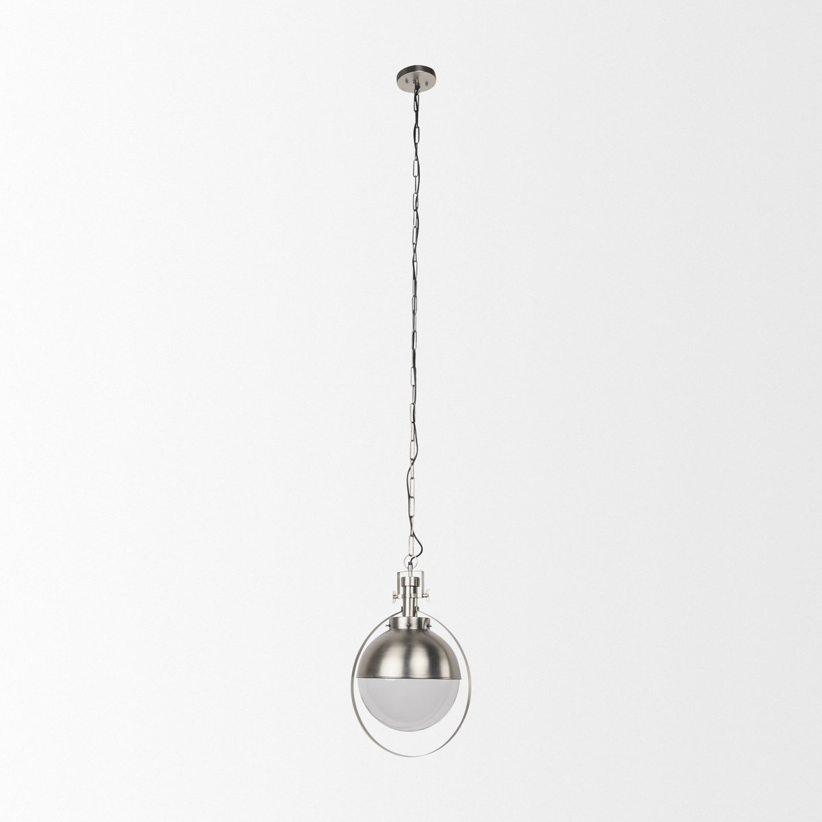 Leighton  Antique Nickel Pendant Light, by Mercana, 15" length x 15" width x 20" height View 3