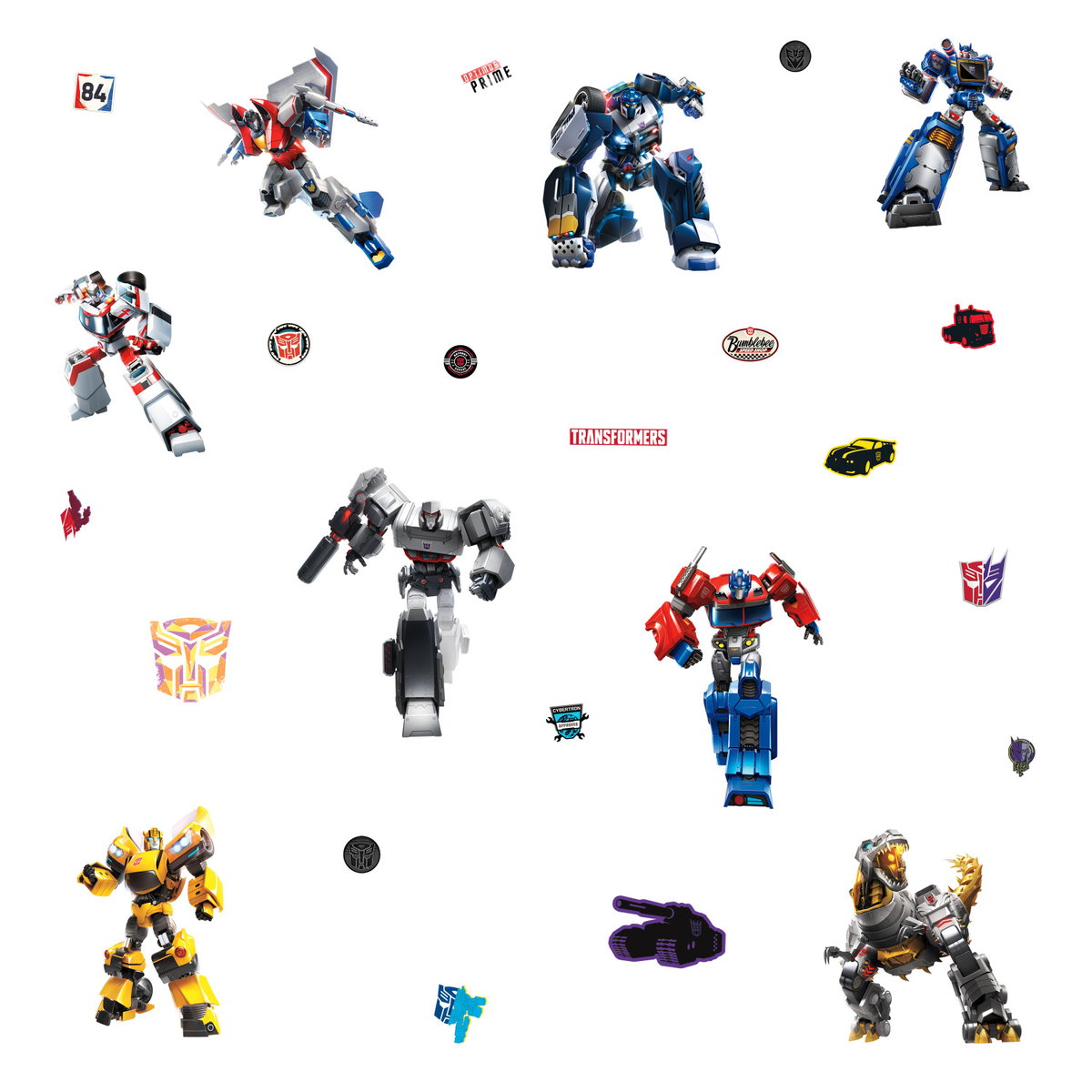 Transformers All Time Favorites Wall Decals, by York Wall, 1'4.8" length x 9" width x 1.3" depth