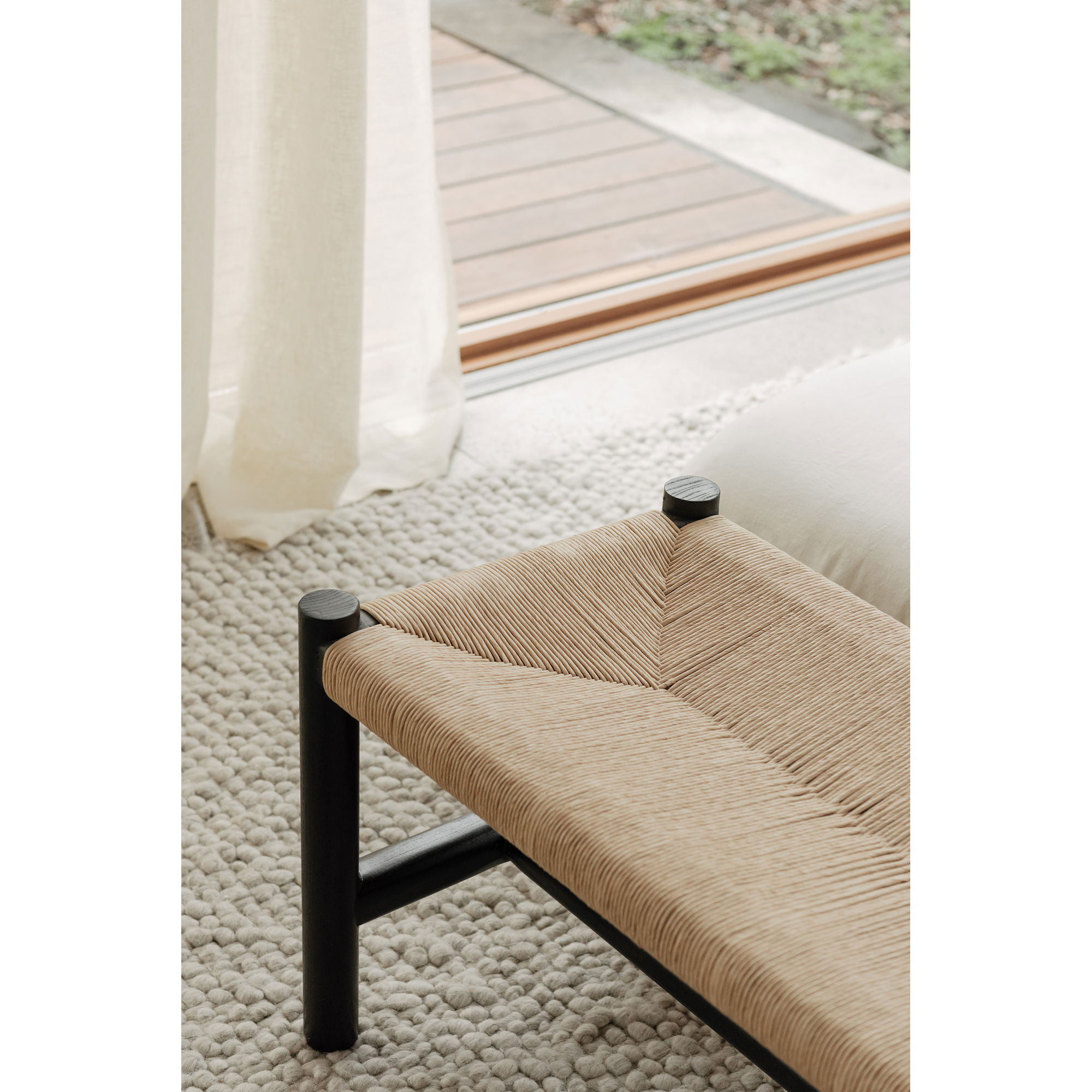 Hawthorn Large Bench Black, Benche by Moe's Home, 60" width x 18" height x 17" depth View 8