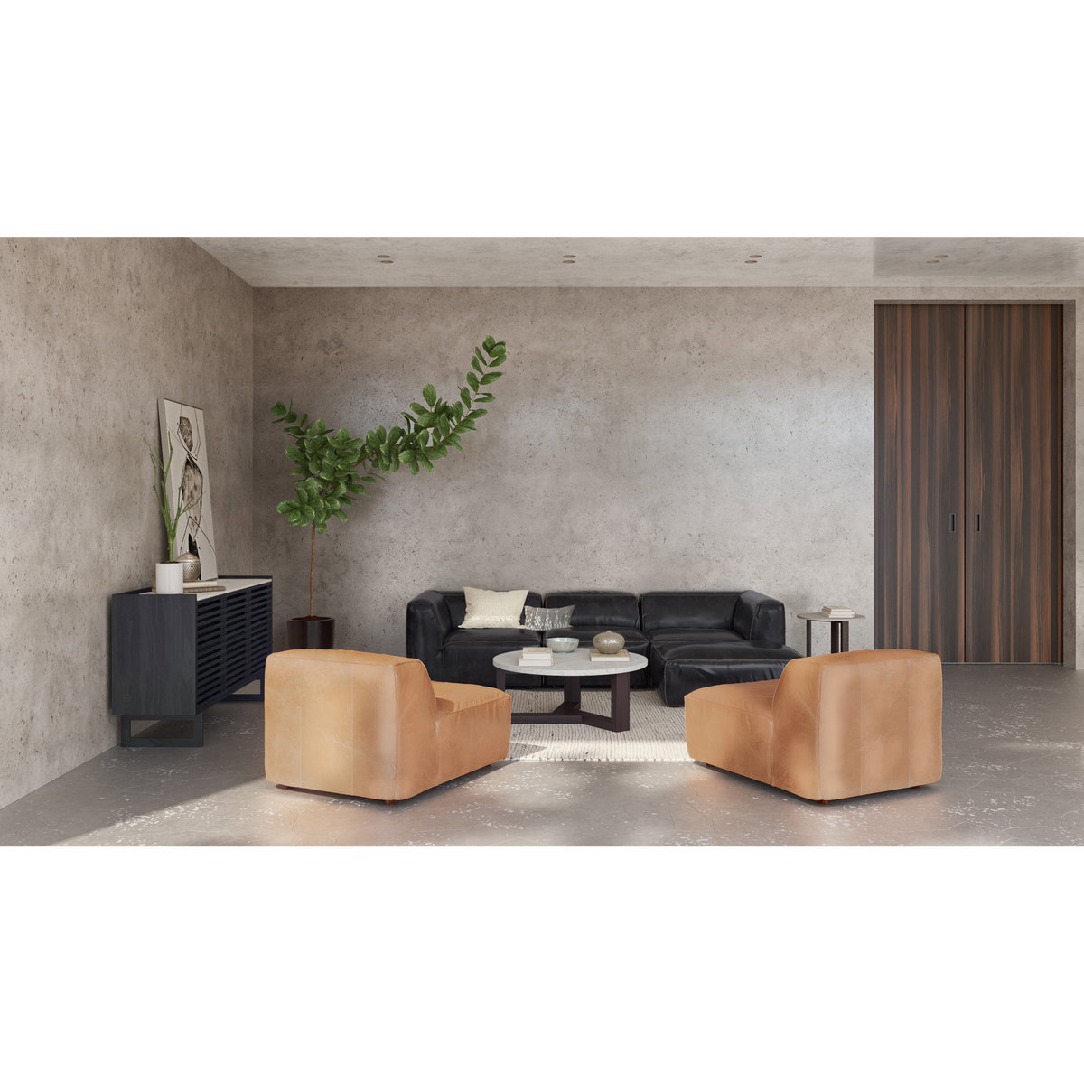 Jinxx Coffee Table Charcoal Grey, by Moe's Home, 38" width x 15" height x 38" depth View 9