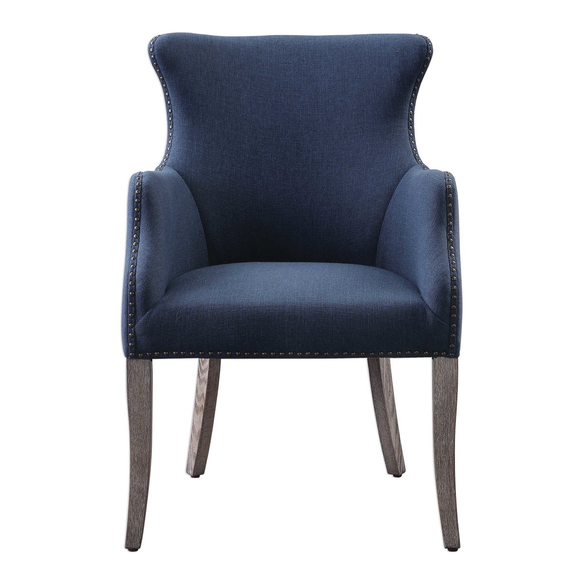 Yareena Blue Wing Chair, Accent Chair by Uttermost, 24.5" width x 37" height x 28" depth View 1