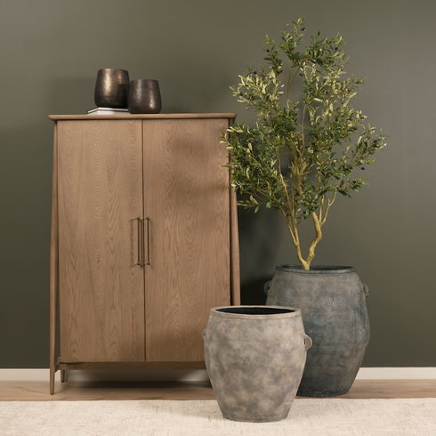 Zuma Light Gray Ceramic Floor Vase