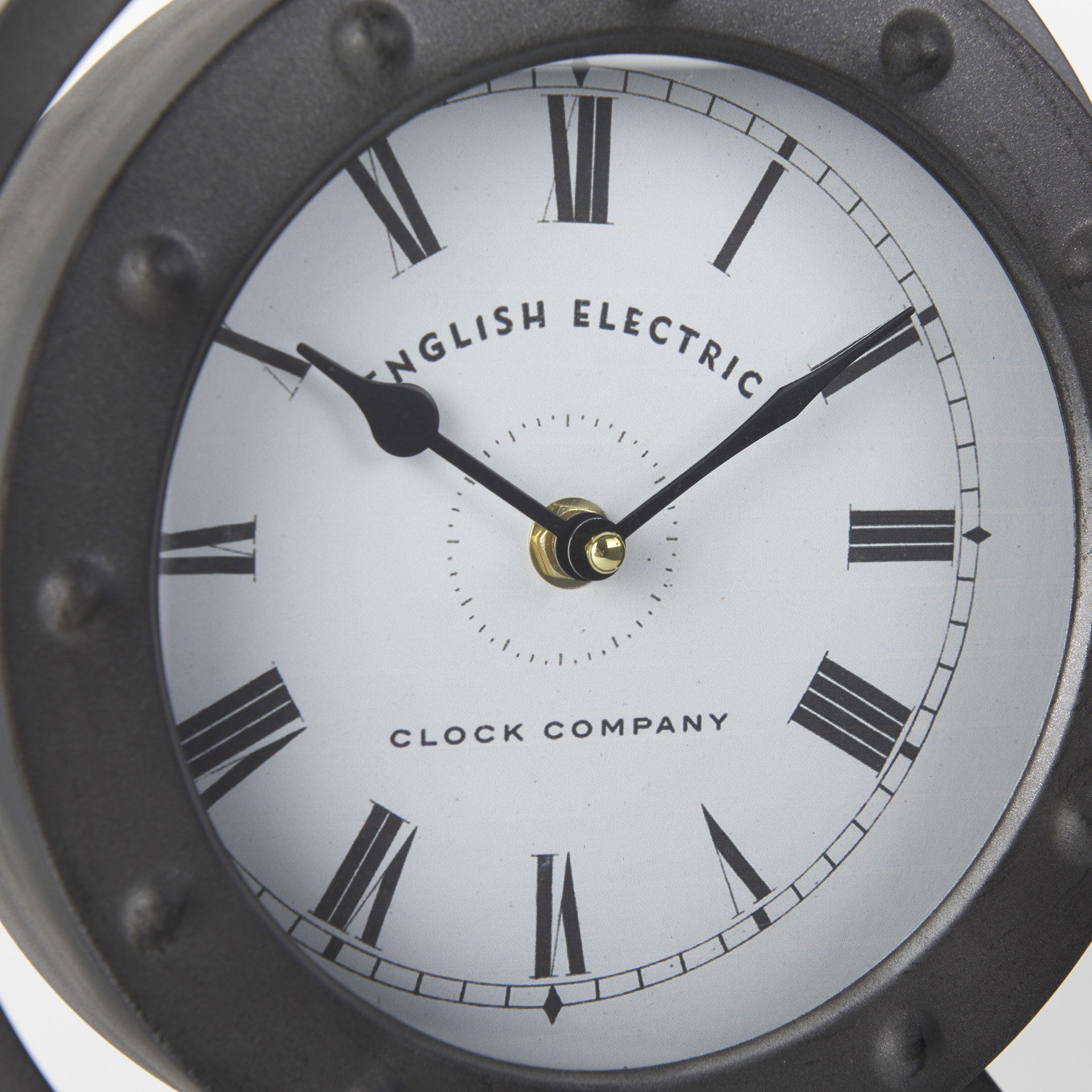 Gaston Gray Metal Circular Table Clock large image 