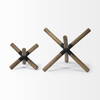 Stuhrling I (Small) 7L x 7W Brown Wood with Black Metal Jack, Decorative Object by Mercana, 7.09" length x 7.09" width x 4.72" height thumbnail 5